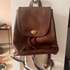Coach 9791 classic brown leather backpack